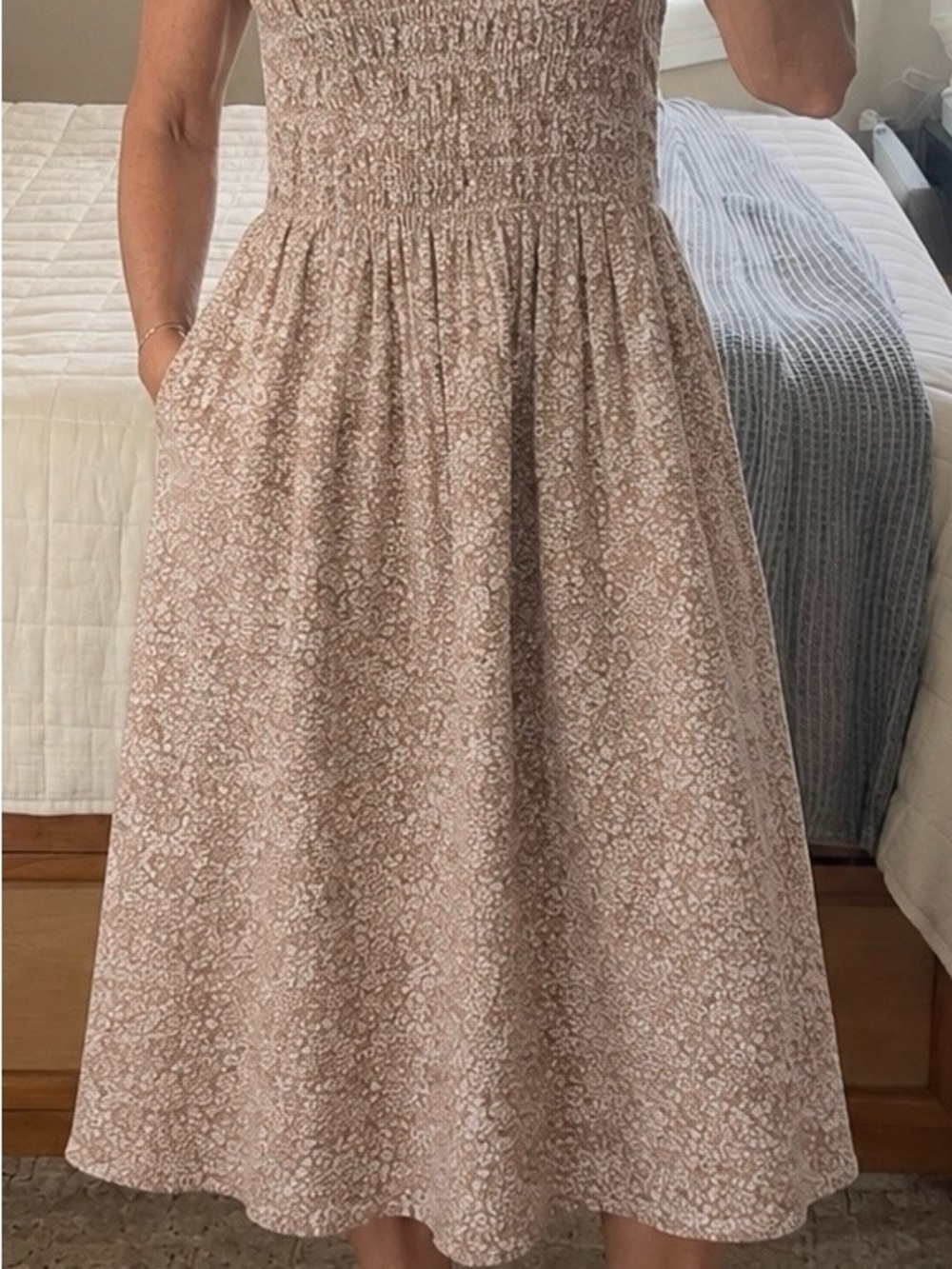 Organic Coastal Double Gauze Smocked Dress